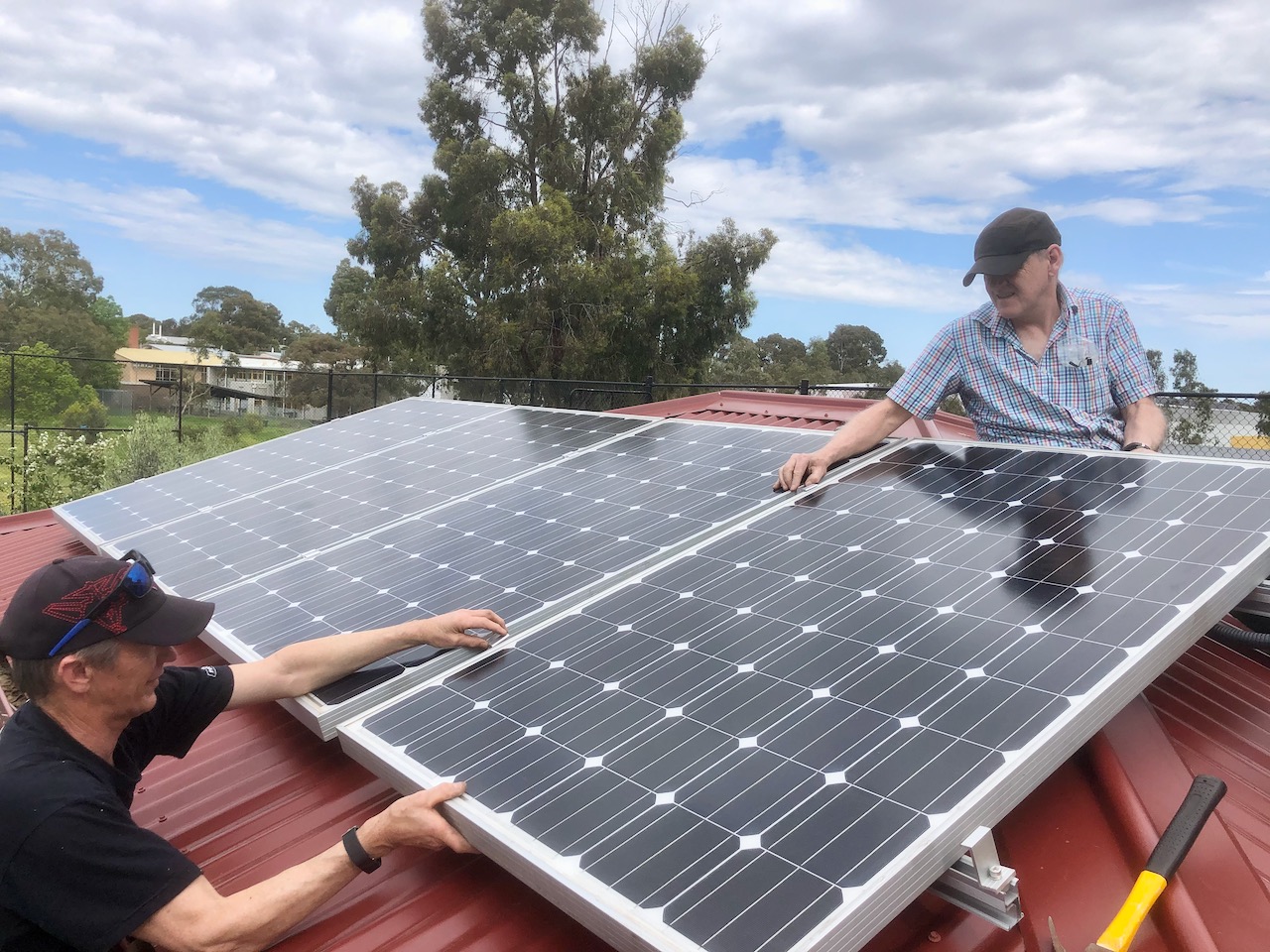 Solar panels at the Macleod Organic Community Garden