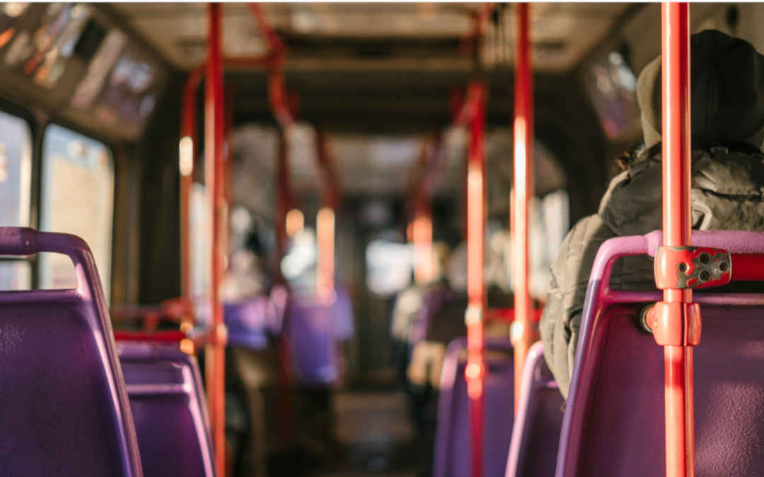 lady riding on a bus